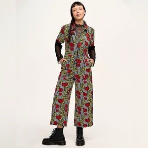 Lucy & Yak Red and Yellow Patterned Jumpsuit